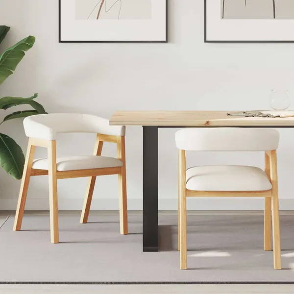 Chaises de salle à manger 2 pcs Naturel 54 x 57 x 73 cm