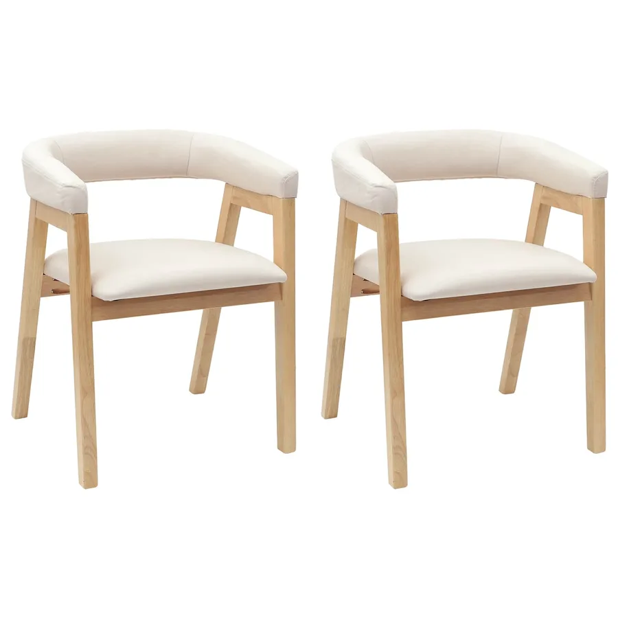 Chaises de salle à manger 2 pcs Naturel 54 x 57 x 73 cm - 2