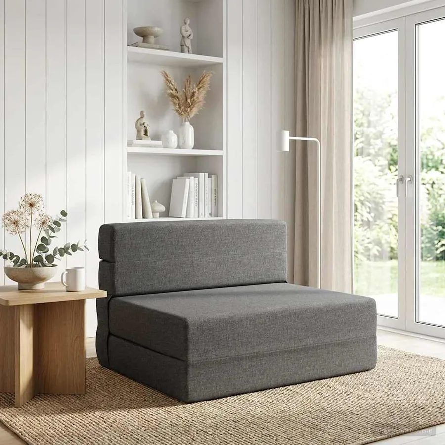 Canapé-lit pliable Gris clair 70 x 72 x 60 cm Tissu