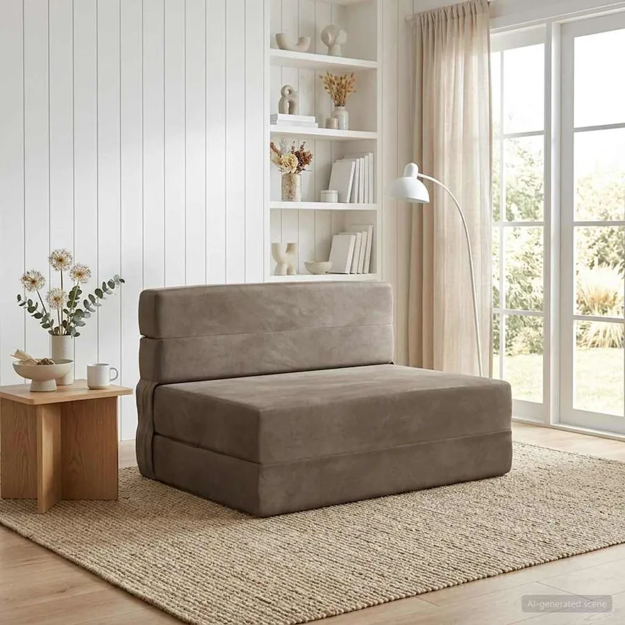 Canapé-lit pliable Gris clair 70 x 72 x 60 cm Tissu