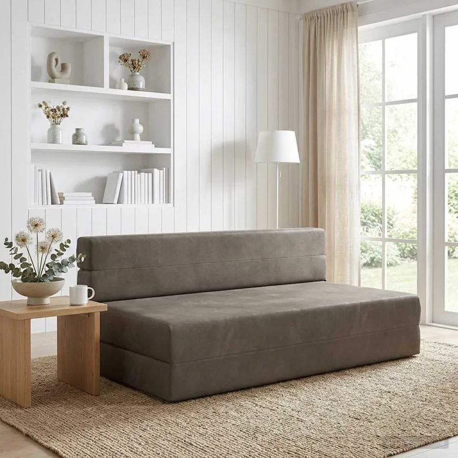 Canapé-lit pliable Gris clair 152 x 86,5 x 60 cm Tissu