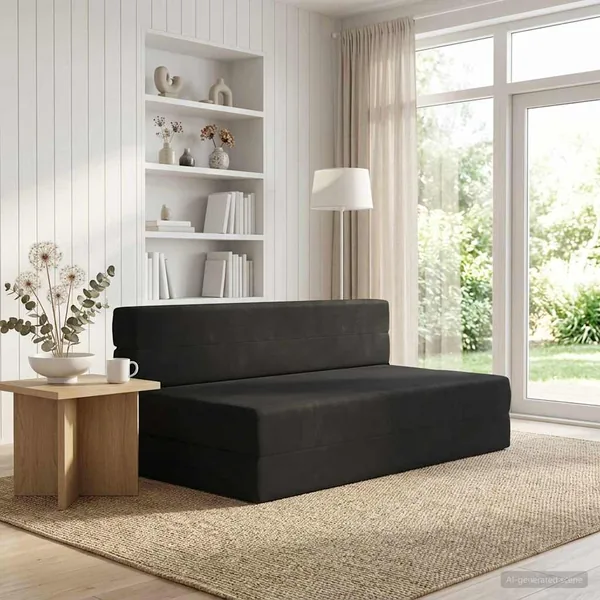 Canapé-lit pliable Noir 152 x 86,5 x 60 cm Tissu