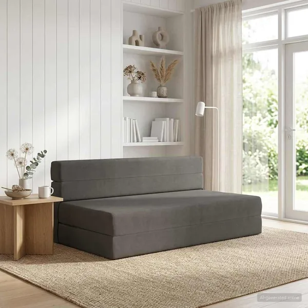 Canapé-lit pliable Gris foncé 152 x 86,5 x 60 cm Tissu