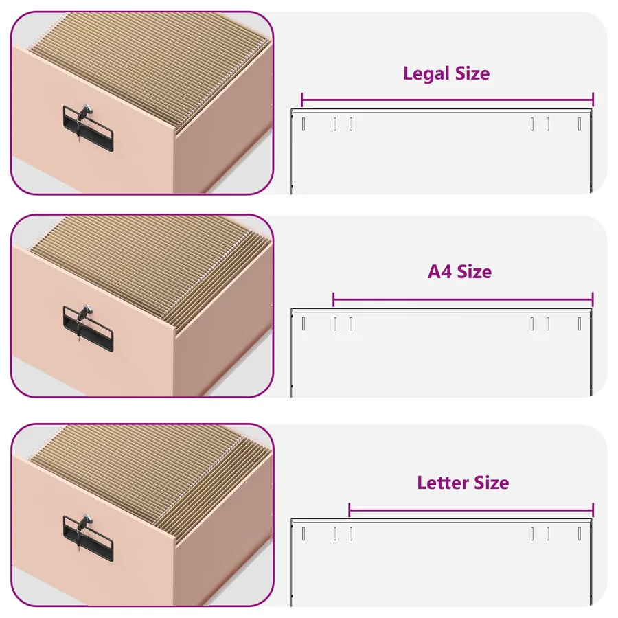 Cabinet de Dossier avec tiroir Rose 45,5 x 42 x 74,5 cm - 11