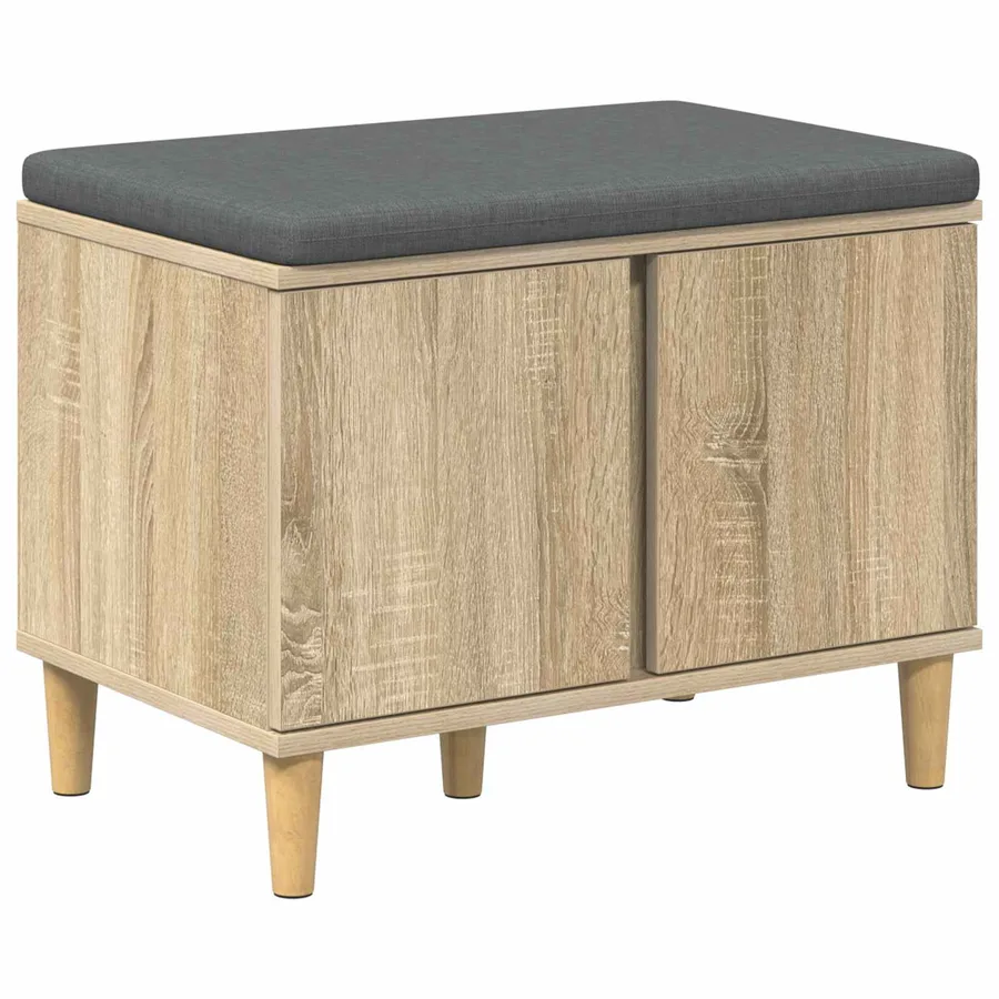 Banc d'entrée avec coussin Chêne Sonoma 60 x 38 x 46 cm - 2