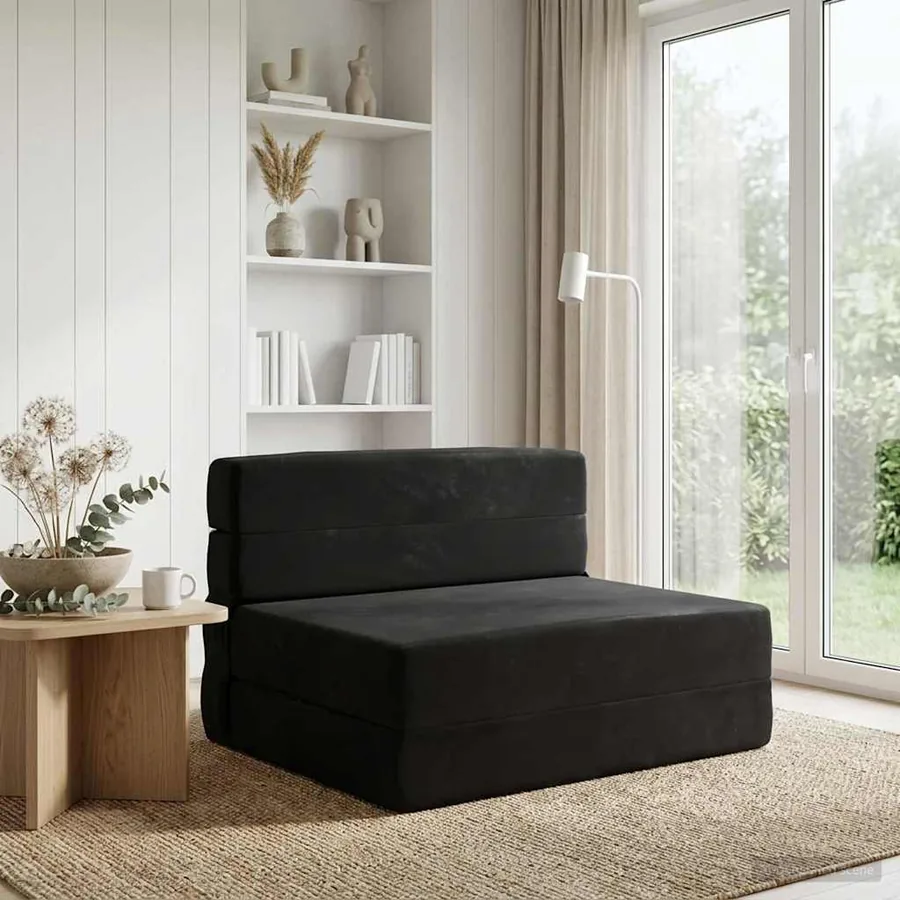 Canapé-lit pliable Noir 100 x 80 x 60 cm Tissu