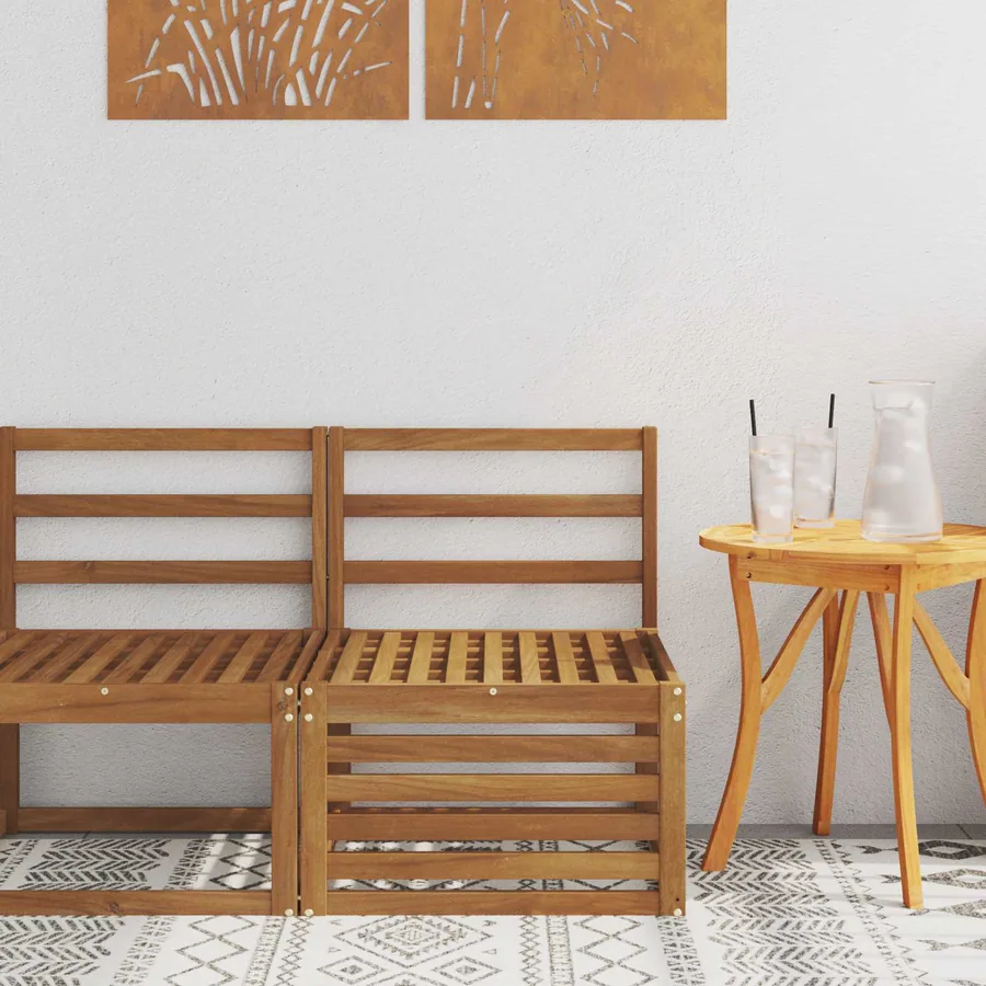 Sofa de milieu extérieur Bois d'Acacia Massif Naturel