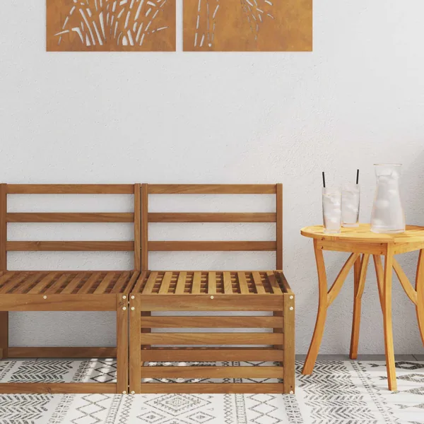 Sofa de milieu extérieur Bois d'Acacia Massif Naturel