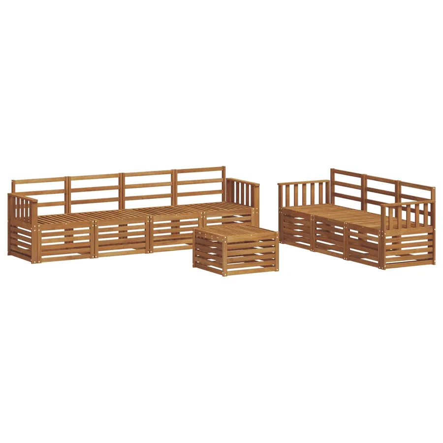 Ensembles de canapés 8 pcs Naturel Bois d'Acacia Massif - 2