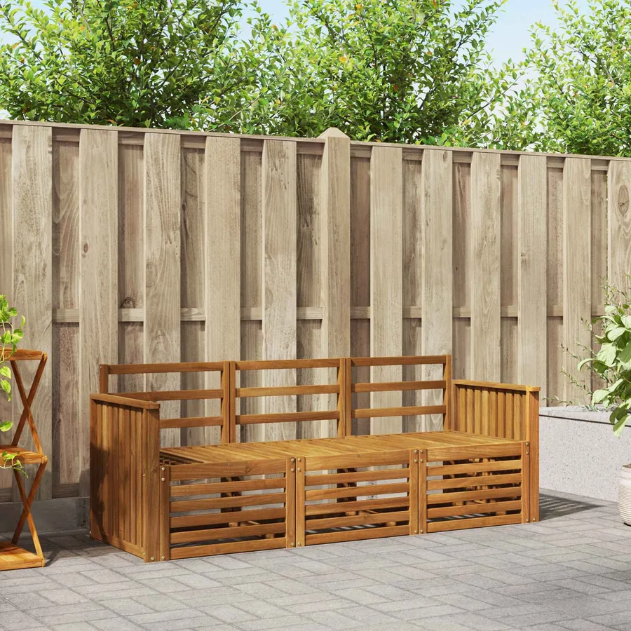 Ensembles de canapés 3 pcs Naturel Bois d'Acacia Massif