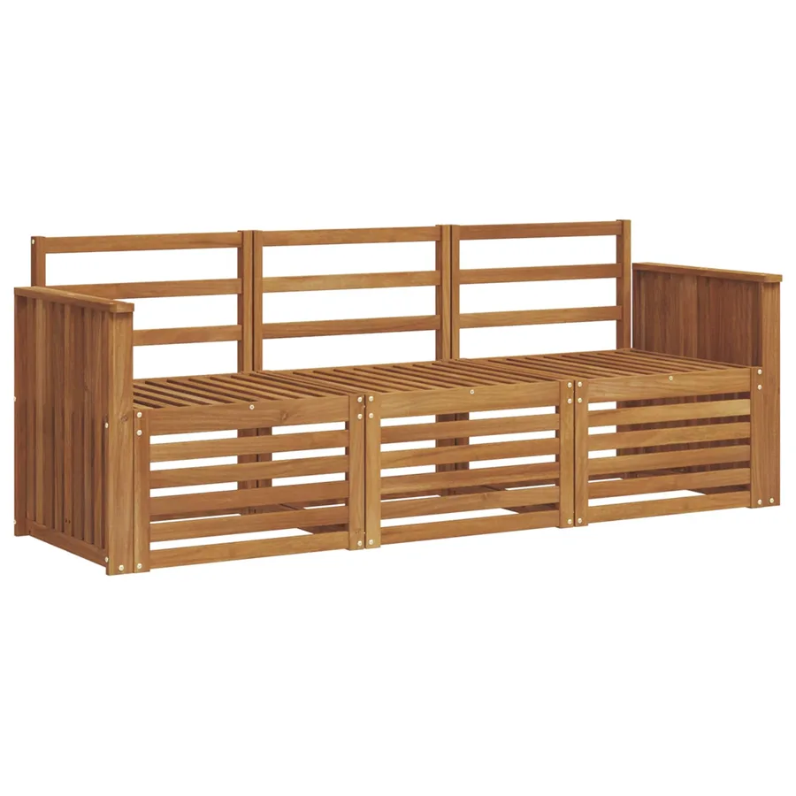 Ensembles de canapés 3 pcs Naturel Bois d'Acacia Massif - 2
