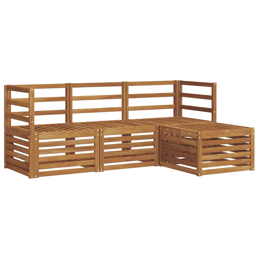 Ensemble de canapés d'extérieur 4 pcs Naturel - 2