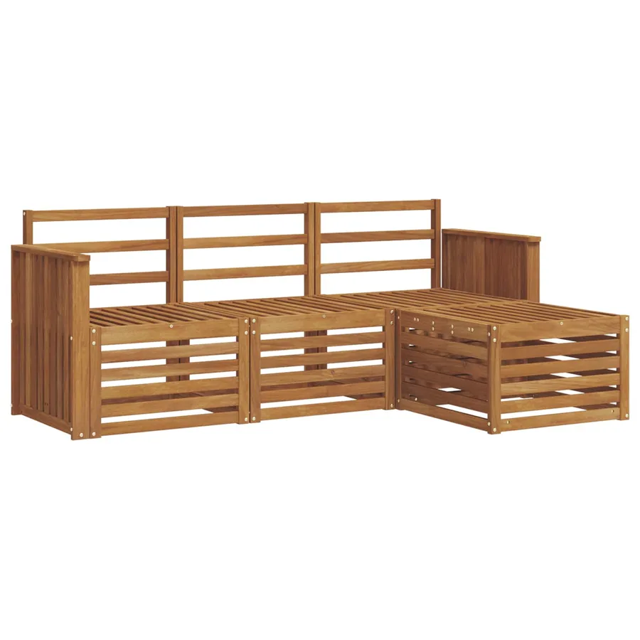 Ensemble de canapés d'extérieur 4 pcs Naturel - 2