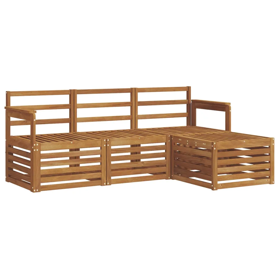 Ensemble de canapés d'extérieur 4 pcs Naturel - 2