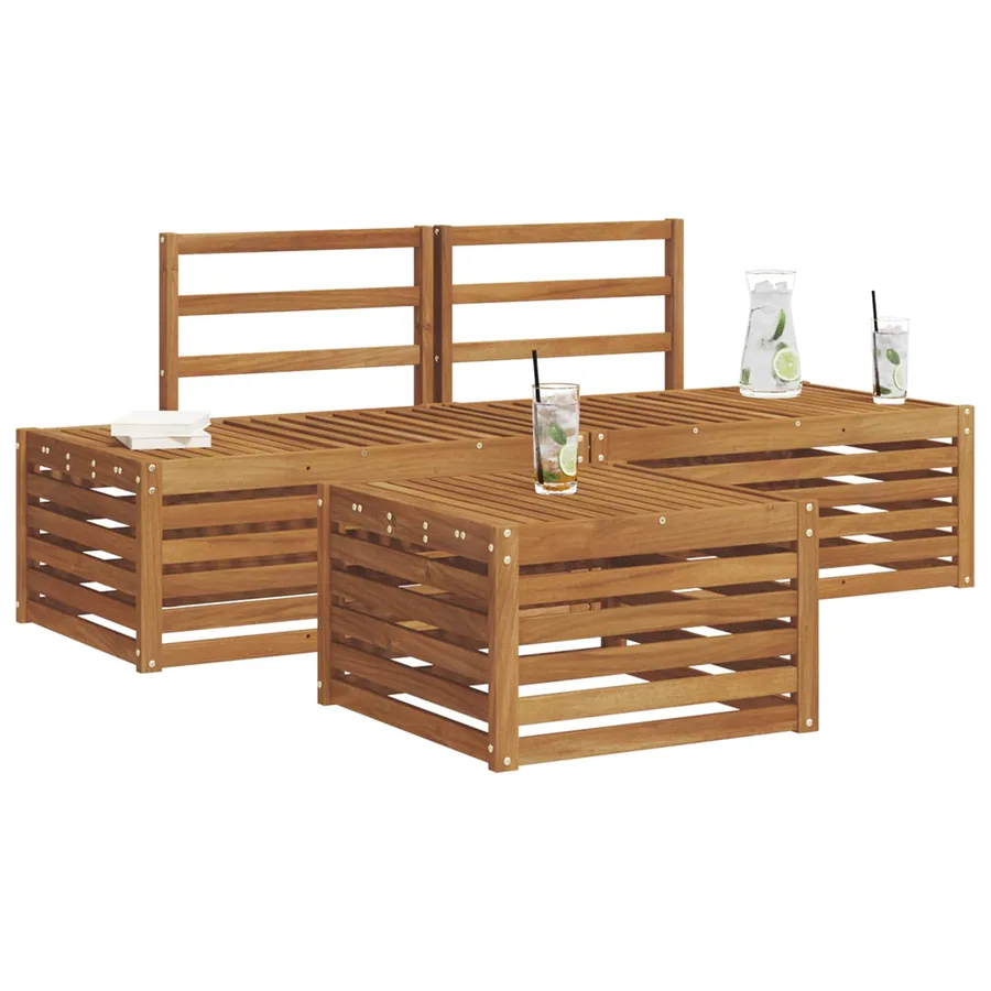 Ensemble de canapés d'extérieur Naturel 59 x 59 x 37 cm - 3