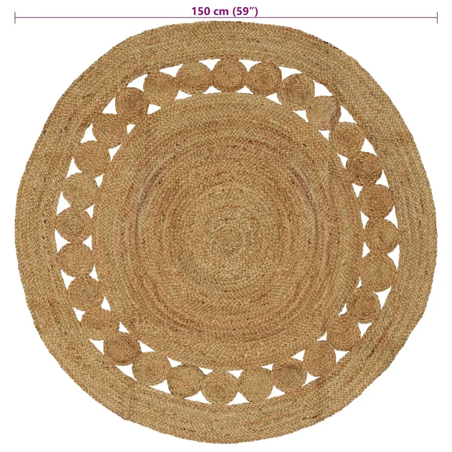 Tapis de surface Naturel Ø 150 cm Jute - 7