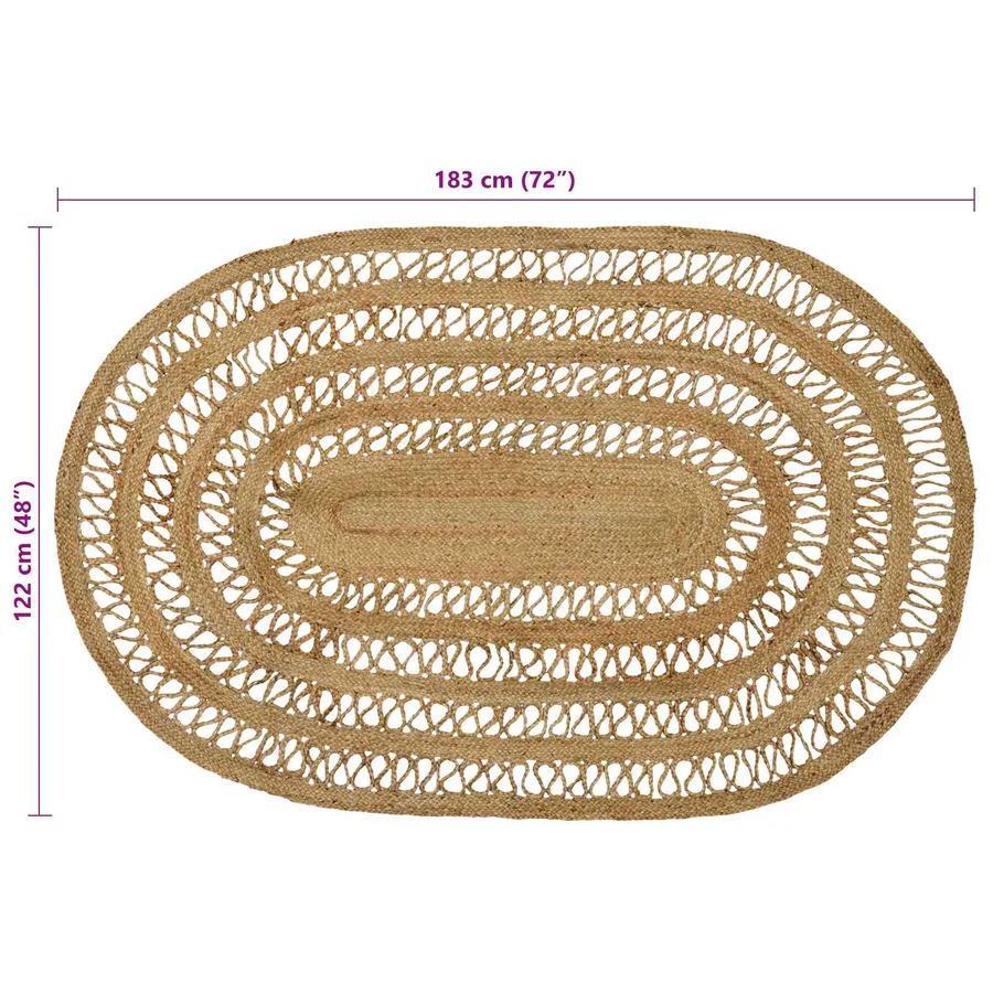 Tapis de surface Naturel 122 x 183 cm Jute - 7
