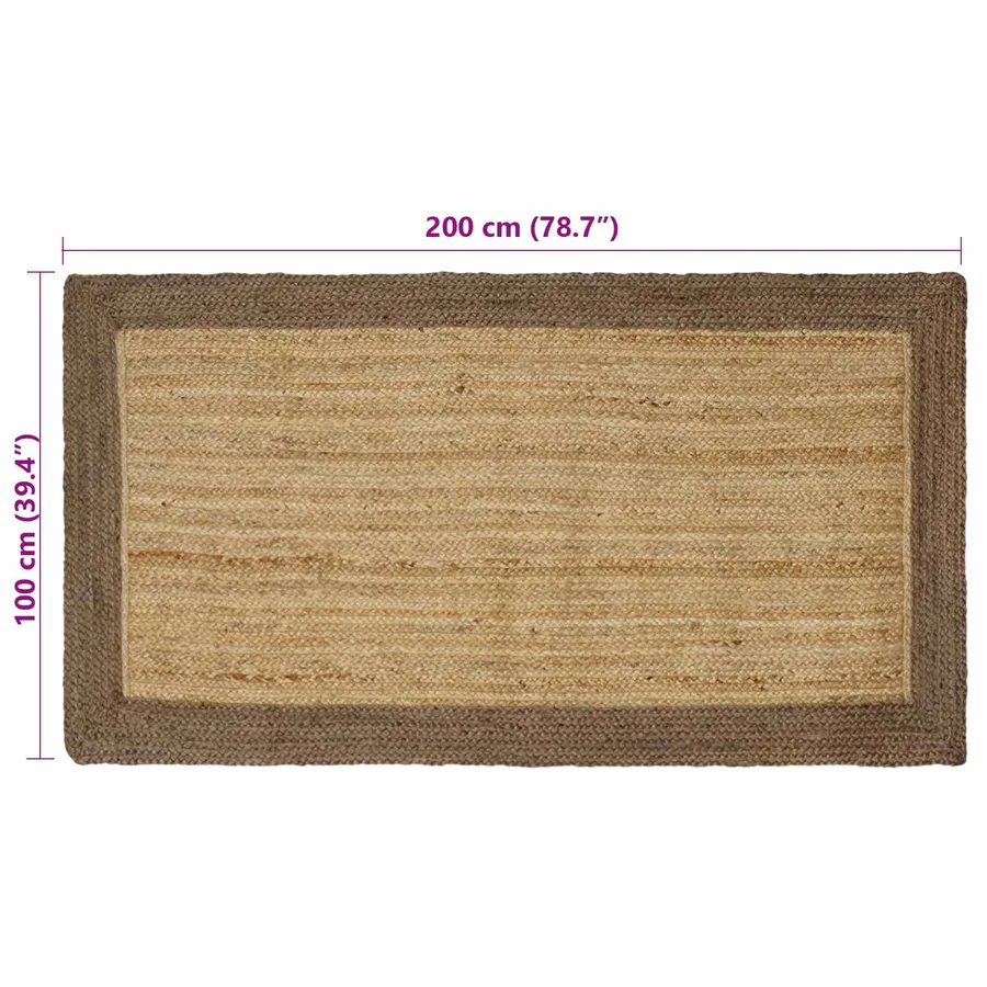 Tapis de surface Gris 100 x 200 cm Jute - 8