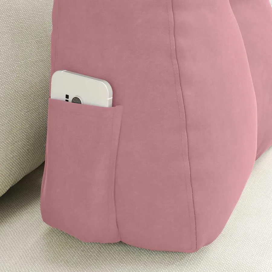 Coussin de Dos Rose 60 x 24 x 50 cm Velours - 5