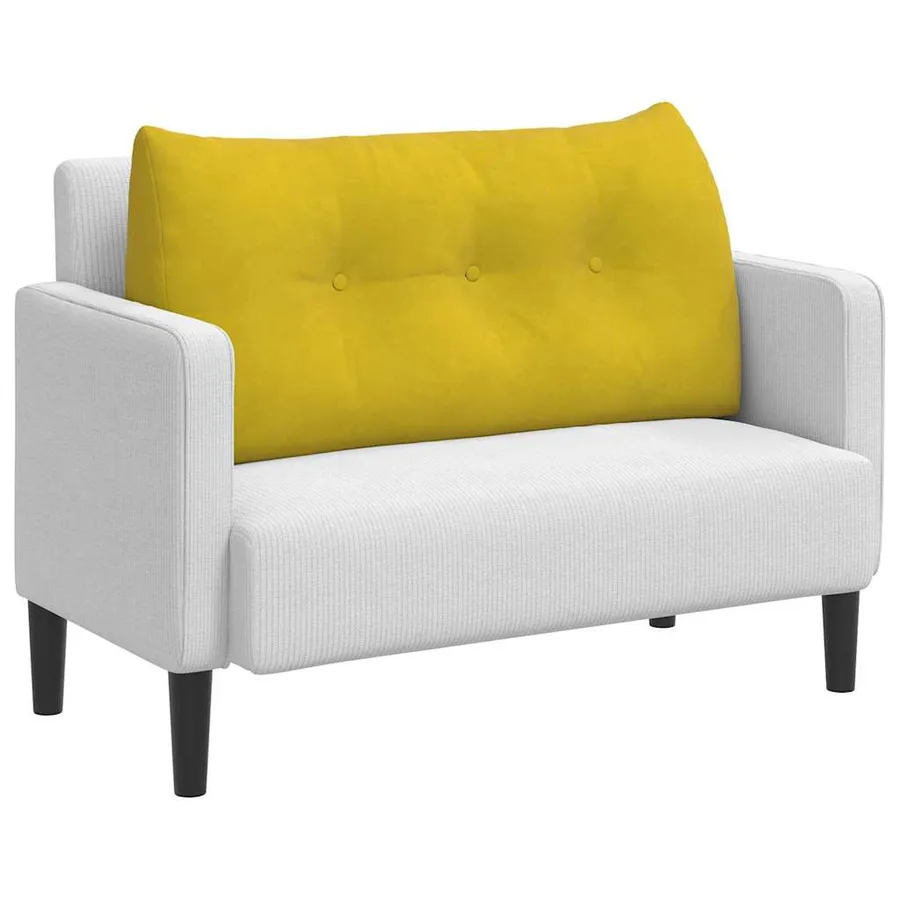 Coussin de Dos Jaune 100 x 24 x 50 cm Velours - 3