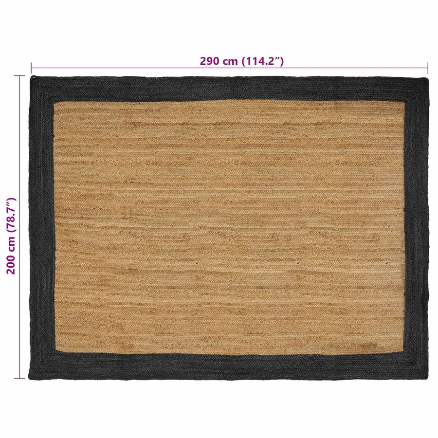 Tapis de surface Gris foncé 200 x 290 cm Jute - 8