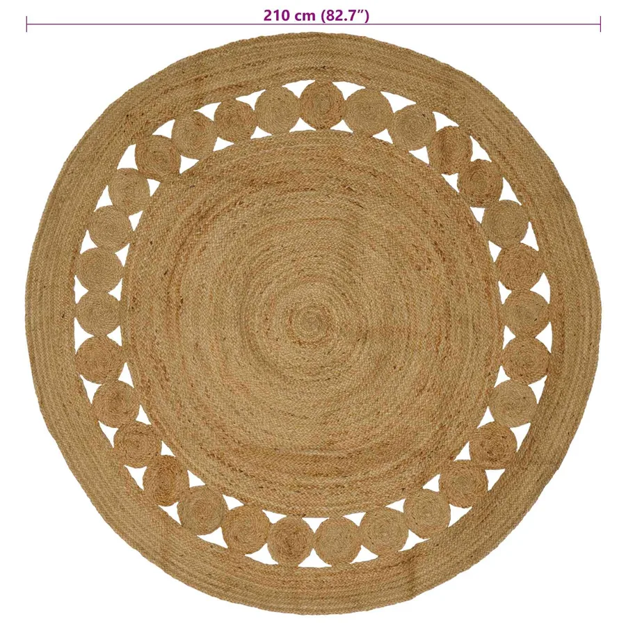 Tapis de surface Naturel Ø 210 cm Jute - 7