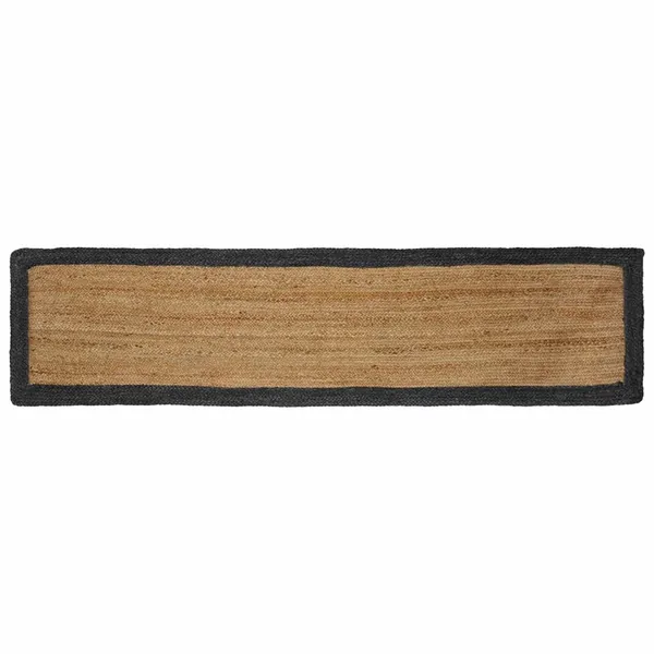 Tapis de surface Naturel et gris foncé 60 x 200 cm Jute