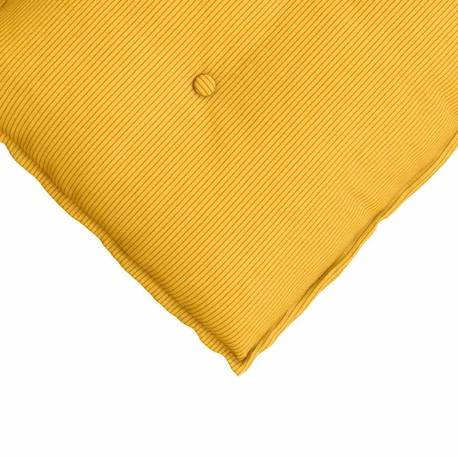 Coussin de Dos Jaune clair 140 x 50 cm Tissu en velours côtelé - 7