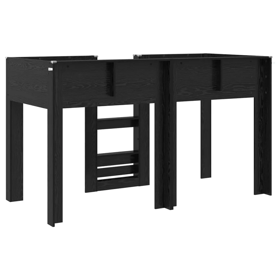 Lit Superposé pour Enfants avec stockage Chêne noir 75 x 190 cm - 7