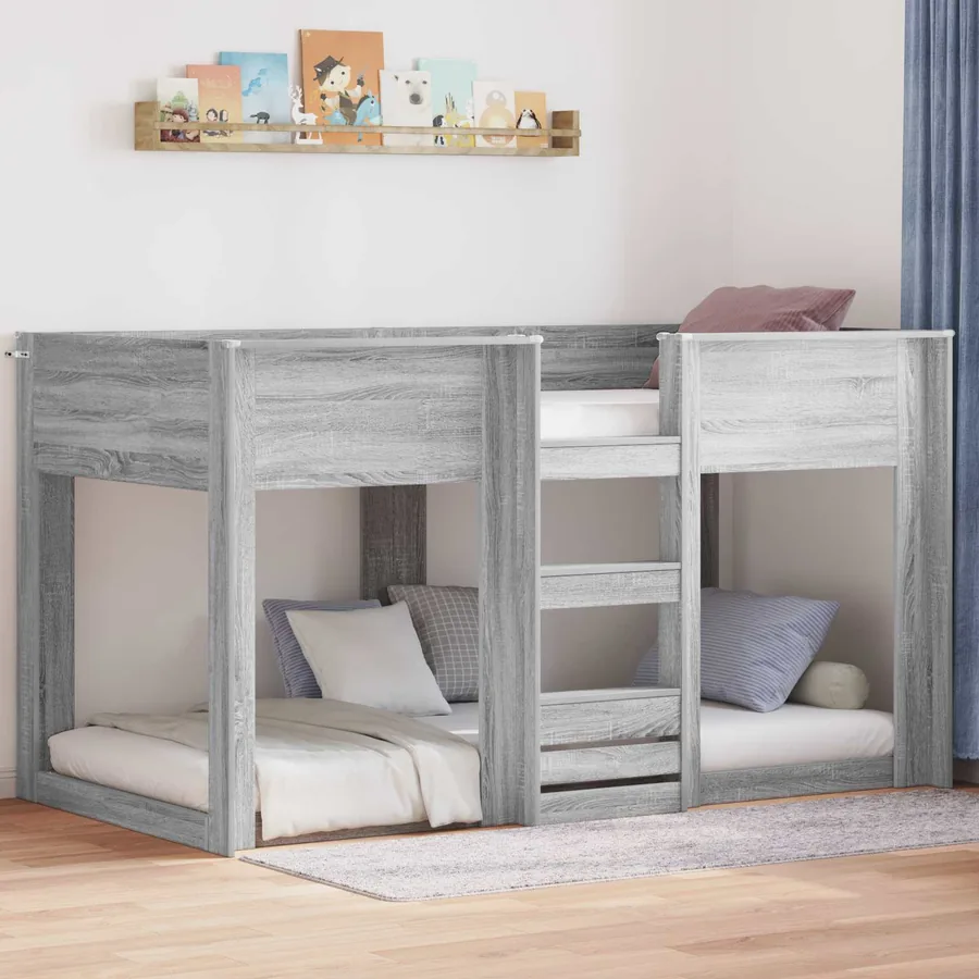 Lit Superposé pour Enfants Gris Sonoma 75 x 190 cm