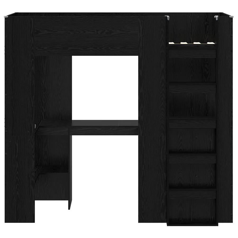 Cadre de lit superposé avec bureau Chêne noir 75 x 190 cm - 5