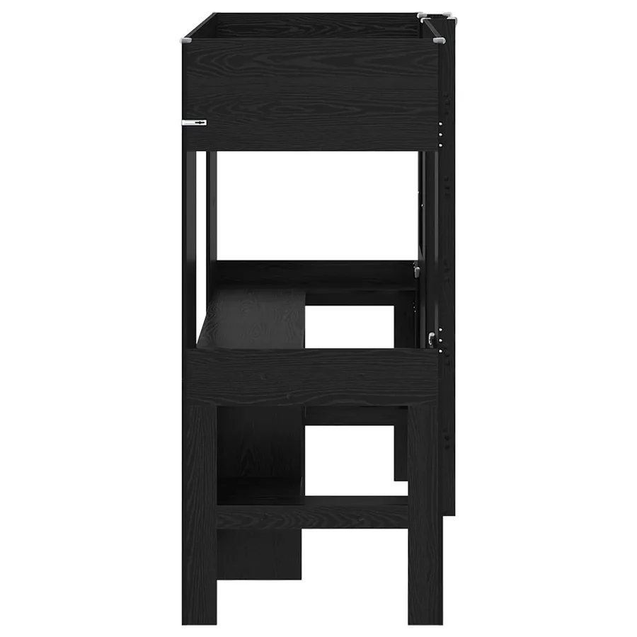 Cadre de lit superposé avec bureau Chêne noir 75 x 190 cm - 6