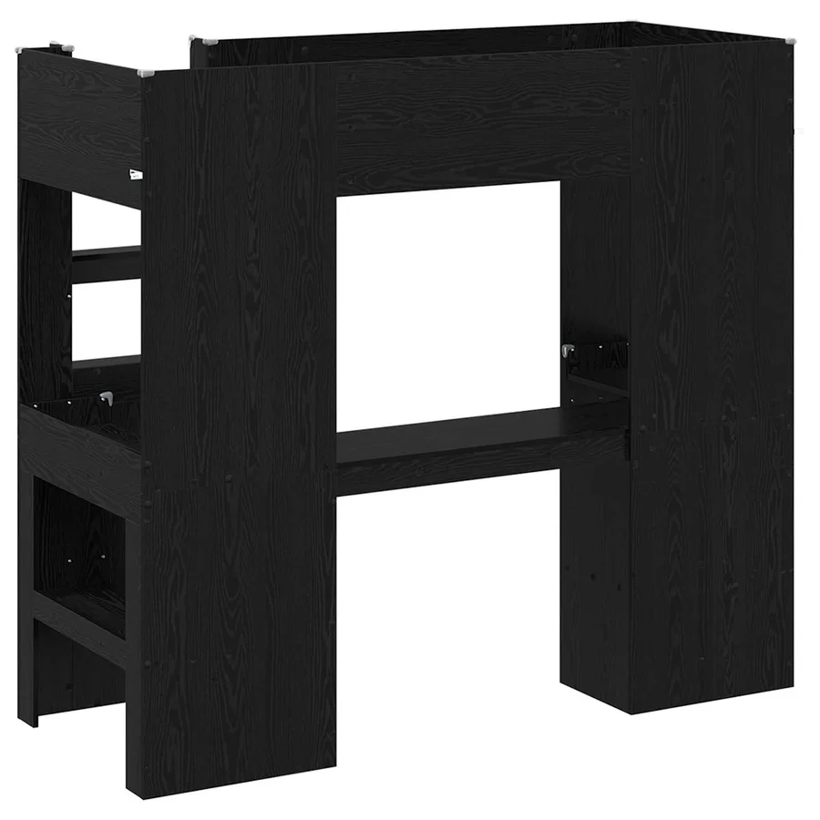 Cadre de lit superposé avec bureau Chêne noir 75 x 190 cm - 7