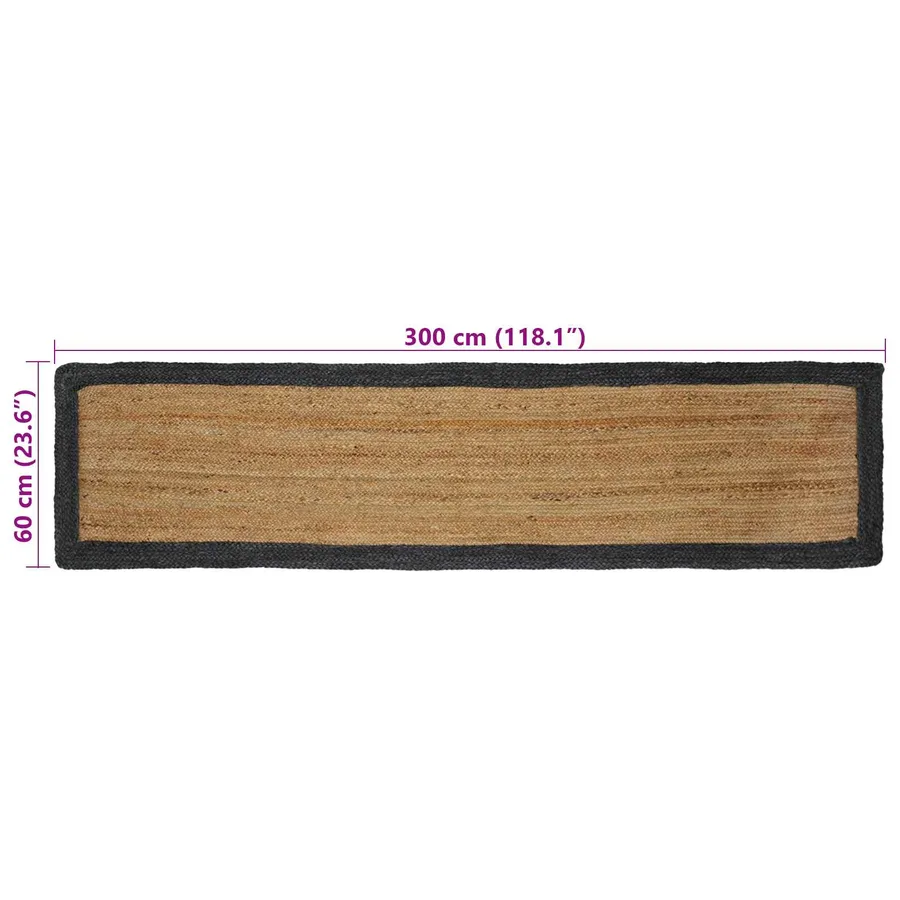 Tapis de surface Gris foncé 60 x 300 cm Jute - 8