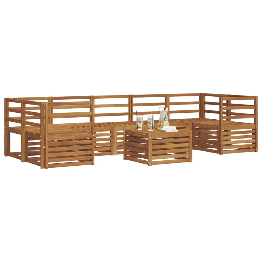 Ensembles de canapés 8 pcs Naturel Bois d'Acacia Massif - 3