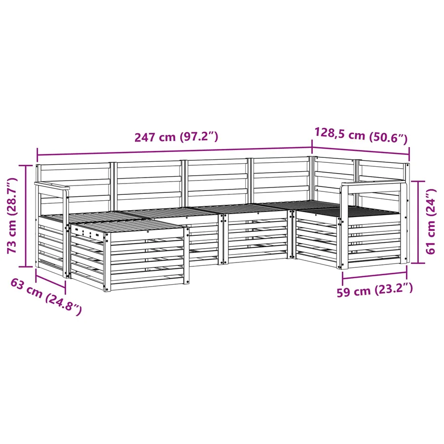 Ensemble de canapé d'angle 6 pcs Naturel - 9