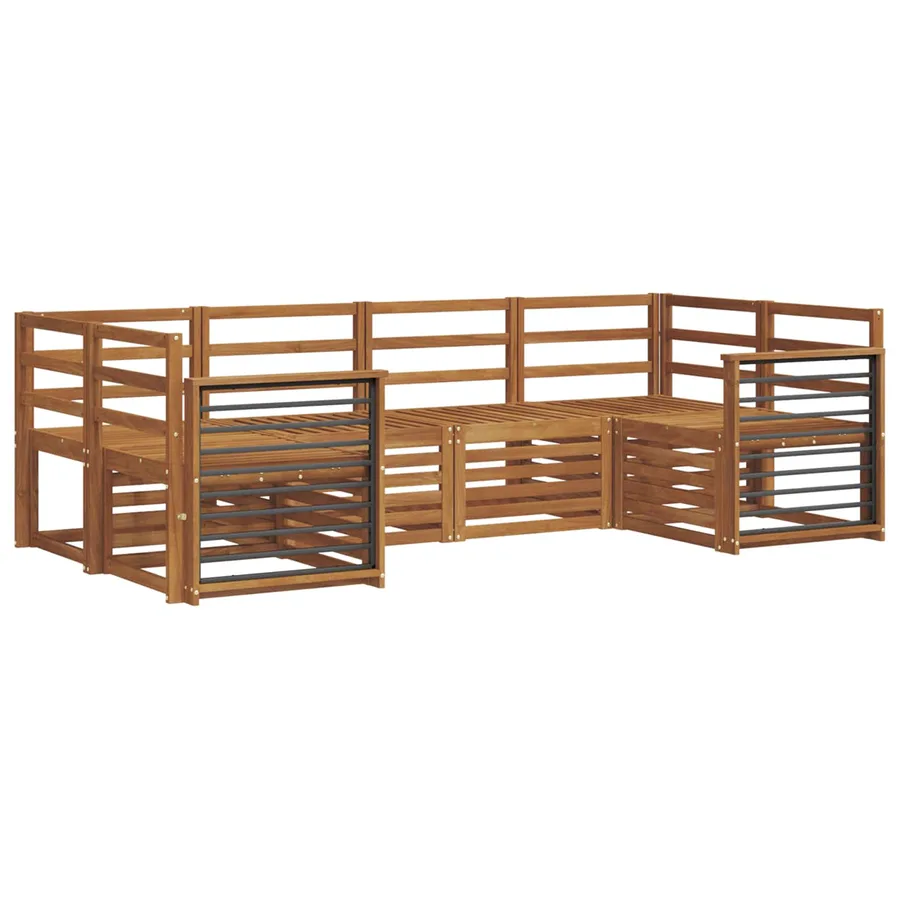 Ensembles de canapés 6 pcs Naturel Bois d'Acacia Massif - 2