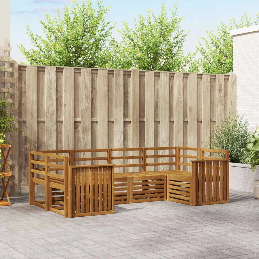 Ensemble de canapé d'angle 6 pcs Naturel
