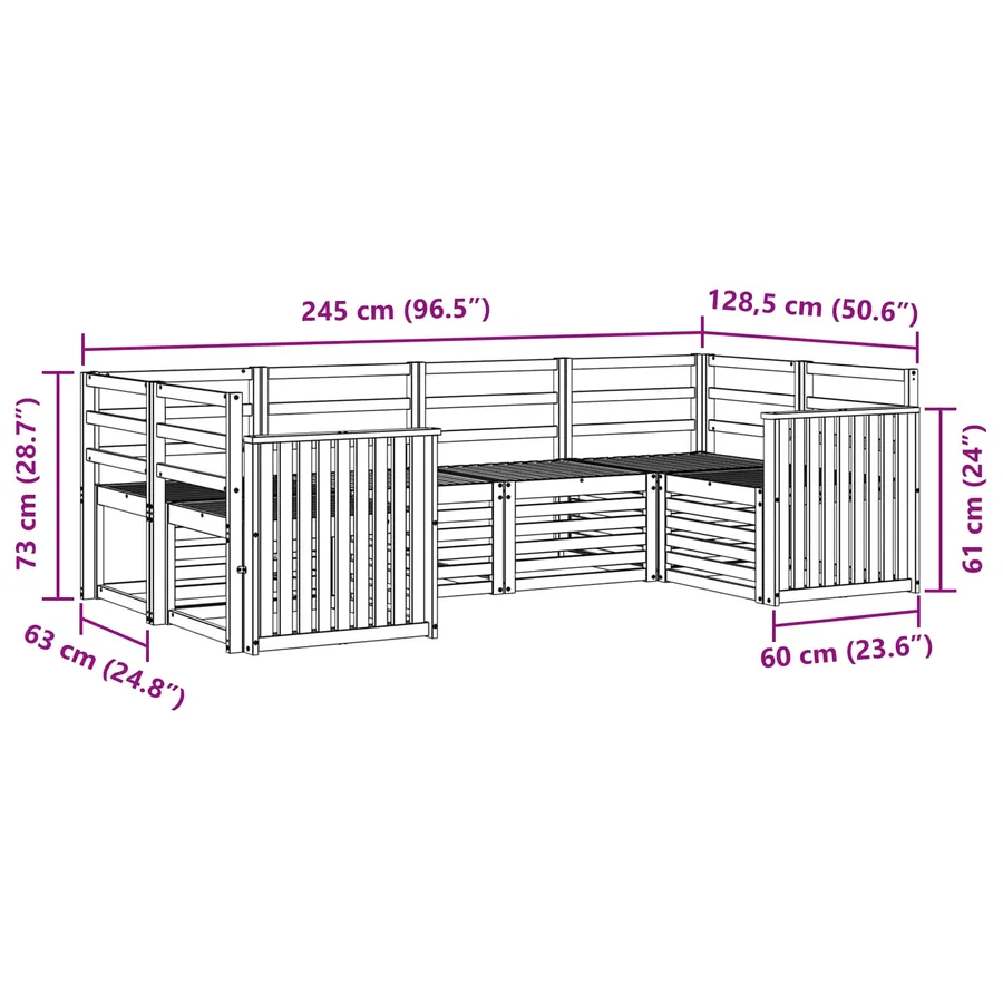 Ensemble de canapé d'angle 6 pcs Naturel - 7