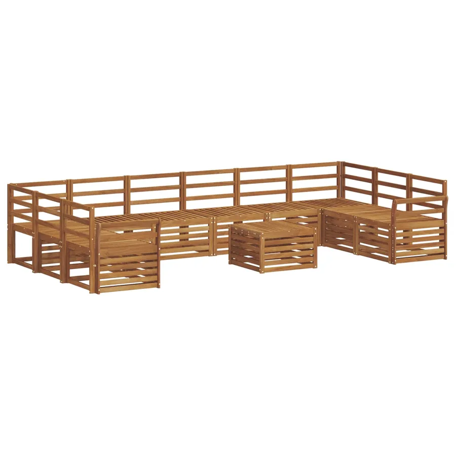 Ensemble de canapés d'extérieur 11 pcs Naturel - 2