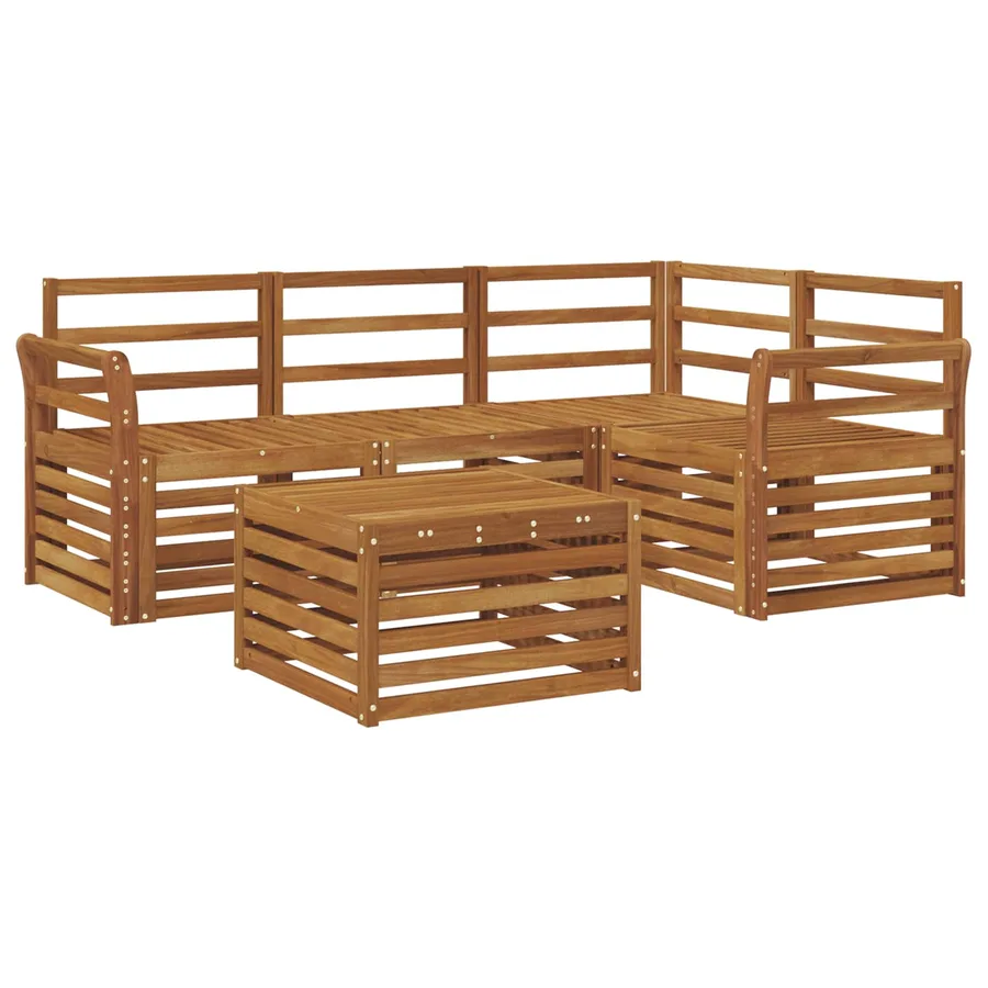 Ensemble de canapés d'extérieur 5 pcs Naturel - 2