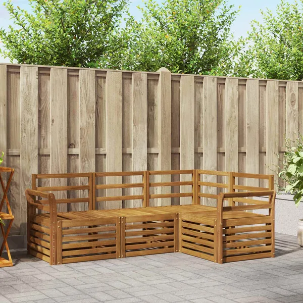 Ensembles de canapés 4 pcs Naturel Bois d'Acacia Massif