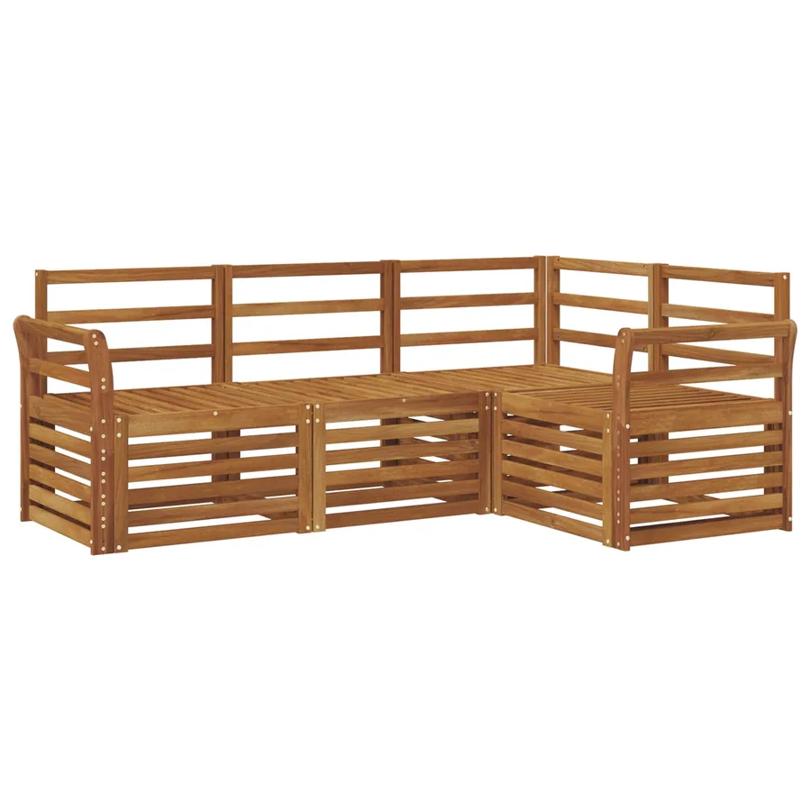 Ensembles de canapés 4 pcs Naturel Bois d'Acacia Massif - 2