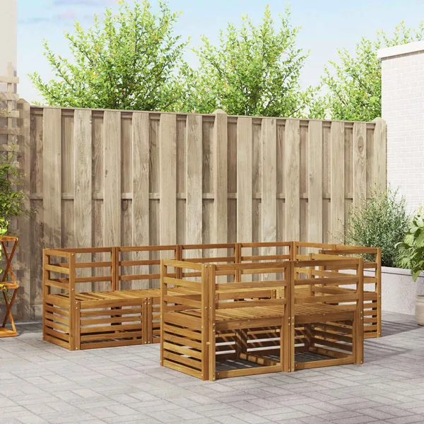 Ensemble de canapé d'angle 7 pcs Naturel