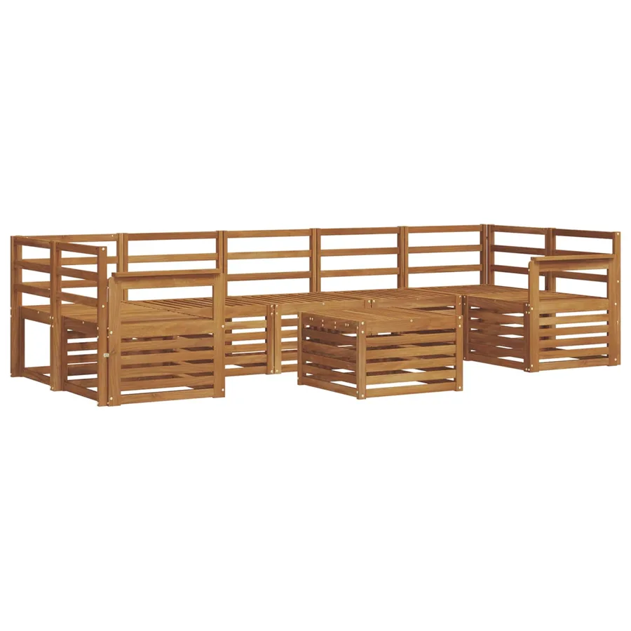 Ensembles de canapés 8 pcs Naturel Bois d'Acacia Massif - 2
