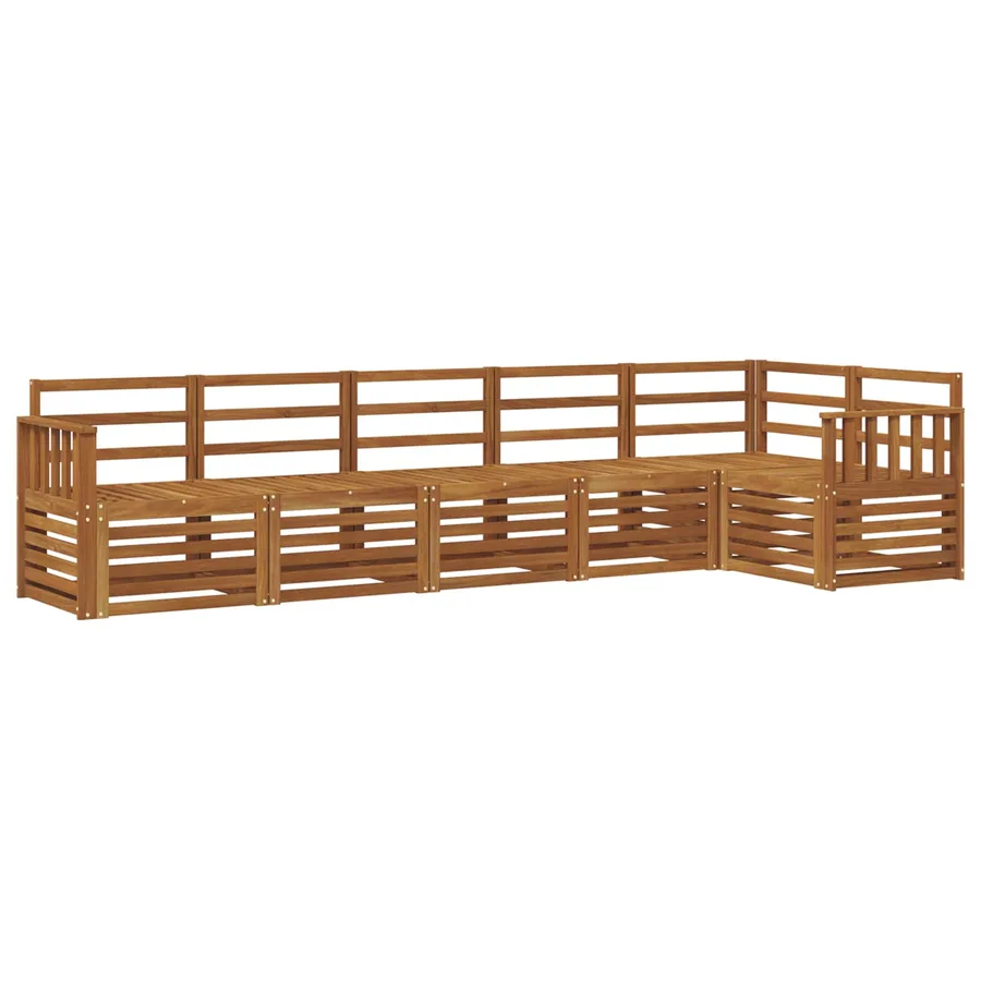 Ensemble de canapé d'angle 6 pcs Naturel Bois d'Acacia Massif - 2