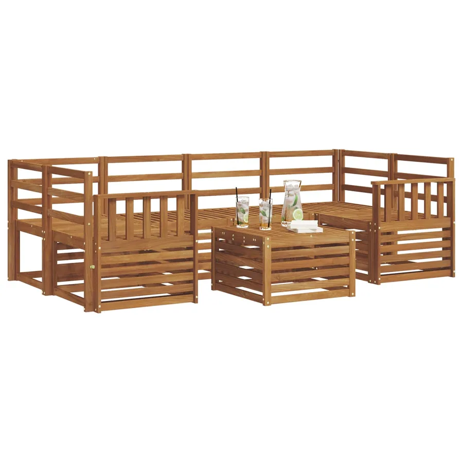 Ensemble de canapés d'extérieur 7 pcs Naturel - 3
