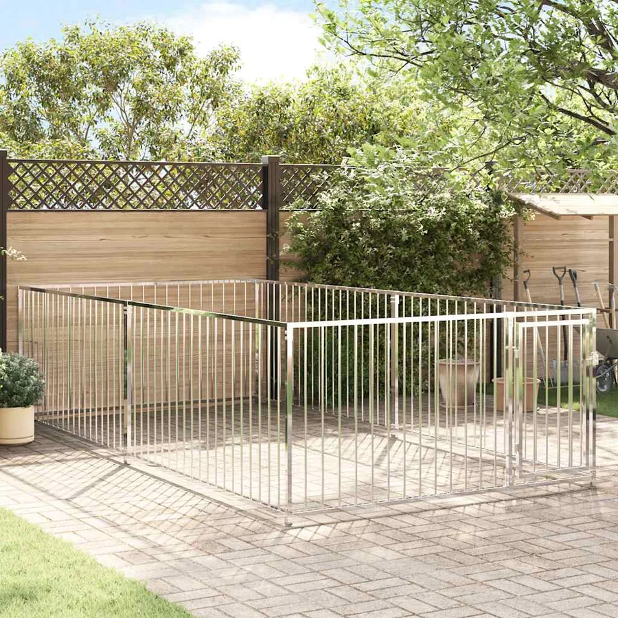 Chenil d'extérieur pour chiens 200 x 400 x 100 cm