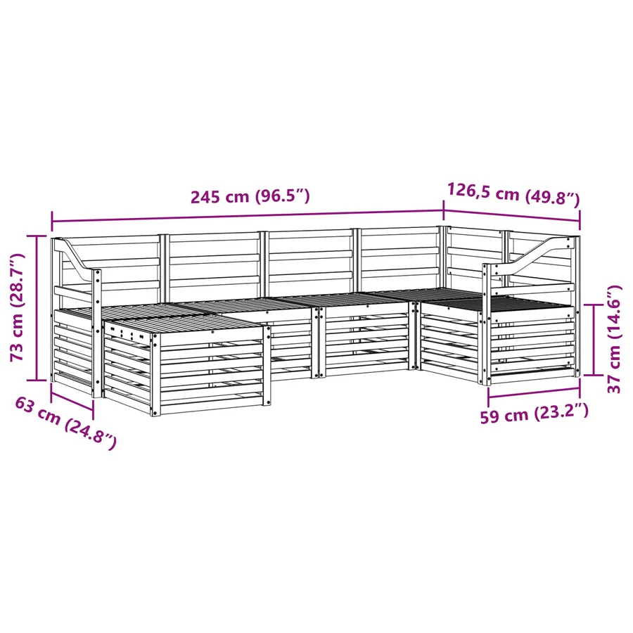Ensemble de canapé d'angle 6 pcs Naturel - 9