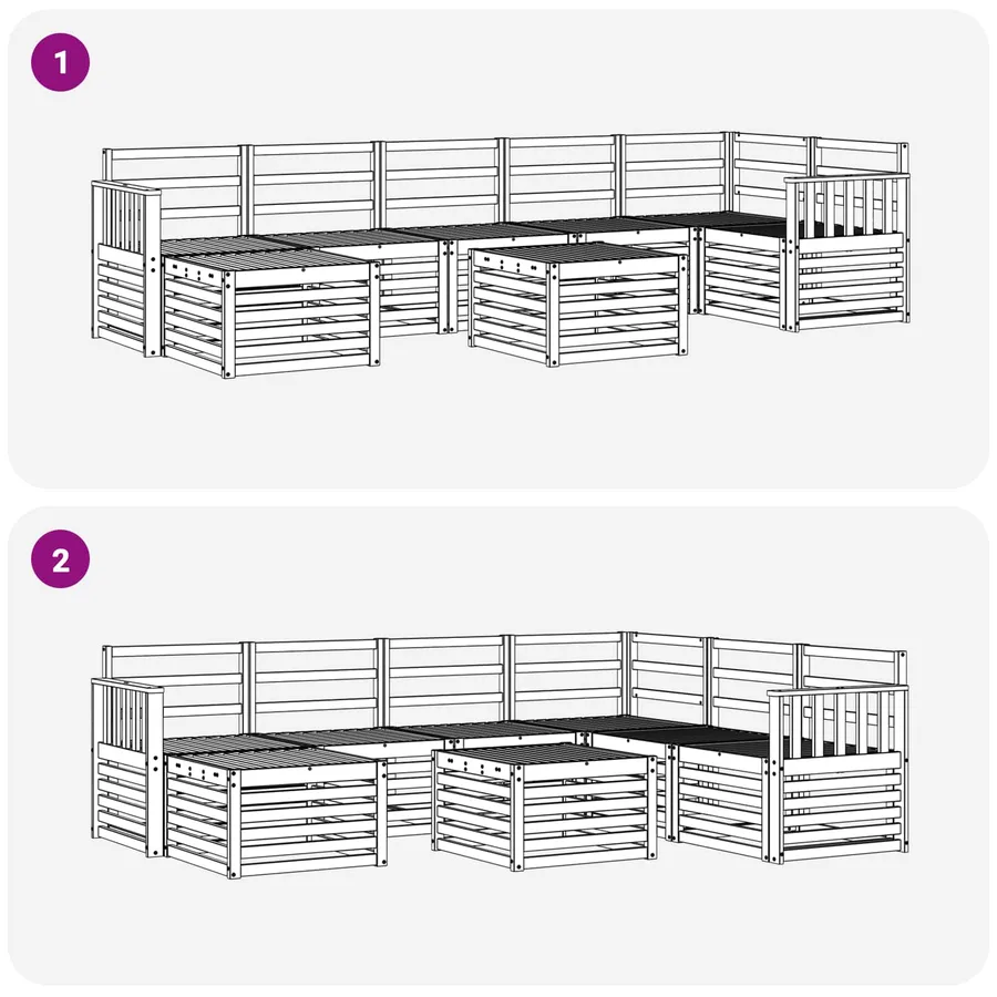 Ensemble de canapés d'extérieur 8 pcs Naturel - 10
